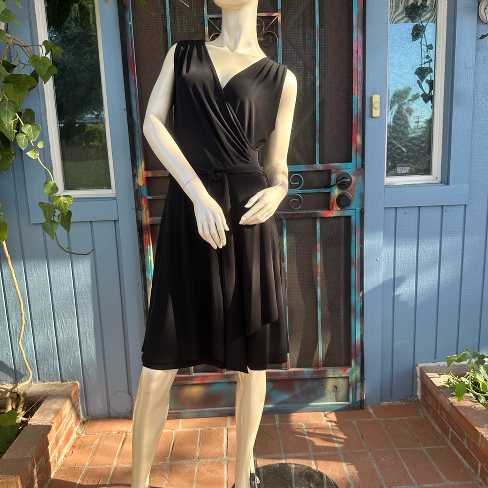 41 Hawthorn Black Faux Wrap Dress